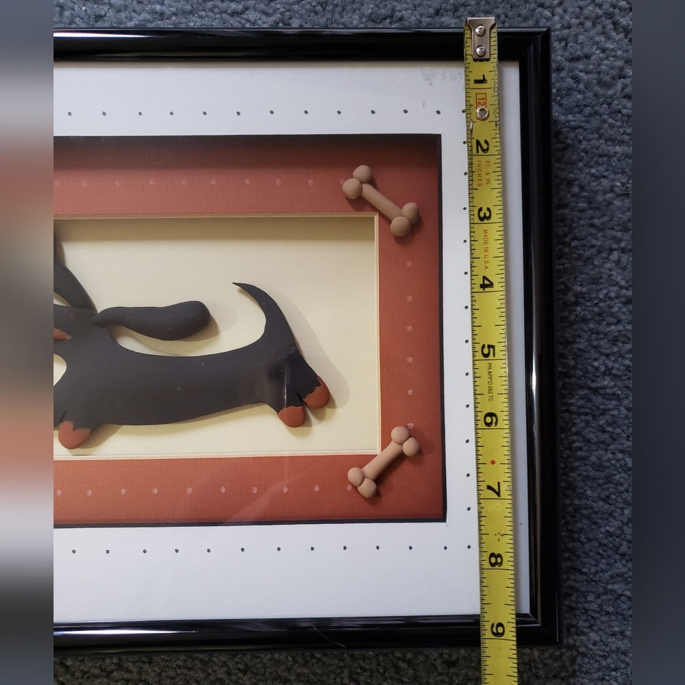 Anne Klocko Polymer Clay 3D Framed Artwork "Happy Dachshund" - Picture 10 of 14
